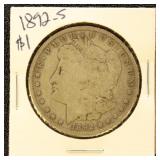 US Silver Coin 1892-S Silver Morgan Dollar, Circul