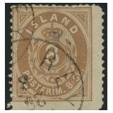 Iceland Stamp #3 Used with Nielsen Certificate, CV