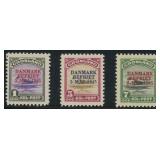 Greenland Stamps #19-21 Mint Hinged 1945 Overprint
