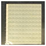US Stamps #809 Sheet of 100 Mint Never Hinged 4 1/