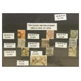 Great Britain Used Classics on Card CV $750