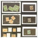 US Stamps on Dealer Cards, mint and used, mixed co