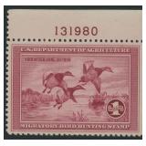US Stamps #RW2 Mint NH Plate Number Single