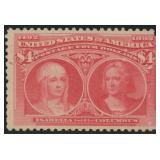 US Stamp #244 Mint No Gum missing corner CV $1,000
