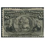 US Stamp #245 Used with corner missing a CV $1,250