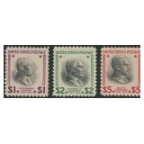 US Stamps #832-834 Mint NH Prexie high val CV $88