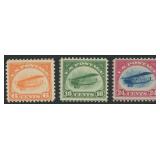 US Stamps #C1-C3 Mint Airmails, #C1 & C3 M CV $300