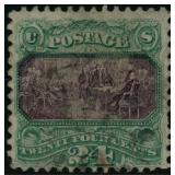 US Stamp #120 Used with red and black canc CV $675