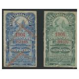 Wells Fargo Express Frank Stamps 1904 & 1906 Used