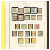 US Stamps 1860s-1930s on mix of pages, includes #9