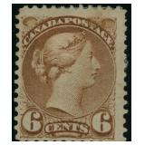 Canada Stamps #39 Mint HR with heavy hingi CV $600