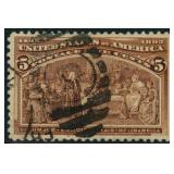 US Stamps #234 Used with Double Transfer, small fa