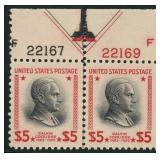 US Stamps #834 Mint Hinged Plate Number Arrow Pair