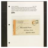 Palestine Stamps 1941 cover to Boston MA, with cen