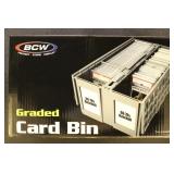 BCW Graded Card Bin, 2 Row gray new in box, great