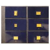 Sterling Silver Group of 47 Gold Plated Stamps, mo