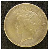 US Coins 1927 Peace Silver Dollar, circulated, cle