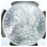 US Coins 1884-O Morgan Silver Dollar Graded MS63 b