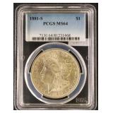 US Silver Coin 1881-S Morgan Silver Dollar Graded