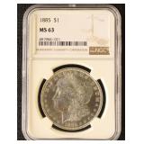 US Silver Coin 1885 Morgan Silver Dollar Graded M