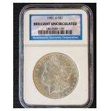 1902-O Morgan Silver Dollar Graded Brilliant Uncir