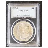 1885-O Morgan Silver Dollar Graded MS63 by PCGS