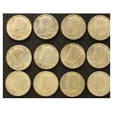US Silver Coins 12 Kennedy 40% Silver Half Dollars