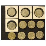 US Silver Coins 11 Kennedy 40% Silver Half Dollars