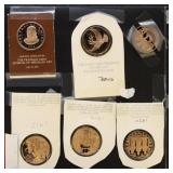 US Silver Coins & Bronze Medals plus a clad 1977 $