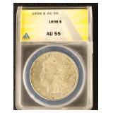 US Silver Coin 1898 Morgan Silver Dollar Graded AU