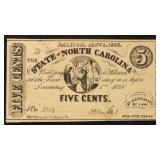 North Carolina Obsolete Banknotes group of 6 1863