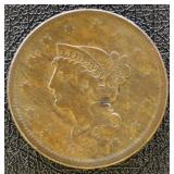 1840 Large Cent light toning F/VF Details