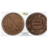 1842 Large Date Large Cent Graded AU Details (Clea
