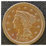 1846 Large Cent XF/AU