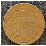 1866 Two Cent Piece F/VF