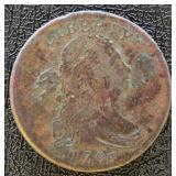 1796 Bust Large Cent Circulated with some verdigis