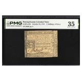Pennsylvania Colonial Note Fr#PA-188 October 25, 1