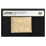 Rhode Island Colonial Note Fr#RI-284 July 2, 1780