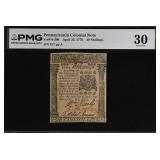 Pennsylvania Colonial Note Fr#PA-208 April 25, 177