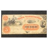 North Carolina Obsolete Banknote The Bank of Washi