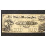 North Carolina Obsolete Banknote The Bank of Washi