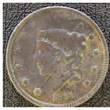 1835 Head of 1836 Large Cent Circulated with light