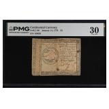 Continental Currency Fr#CC-89 January 14, 1779 $3