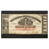North Carolina Obsolete Banknote 1863 $50 Note, cr