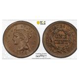 1852 Large Cent Graded MS62BN by PCGS