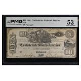 T-29 1861 $10 CSA Banknote with light creases and