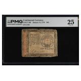 Continental Currency Fr#CC-100 January 14, 1779 $6