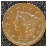 1837 Large Cent VF/XF Nice Original Coin