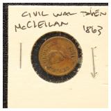 Civil War Token 1863 "Geo B McClellan/Army and Na