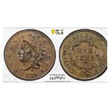 1816 Large Cent Graded AU58BN by PCGS